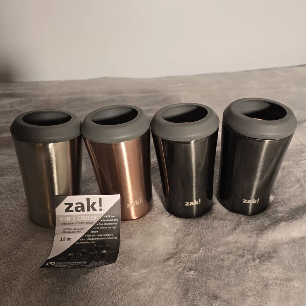 Zak! Drink Cooler‎ Tumbler Vacuum Insulated Stainless Steel 13oz Cup EUC. New